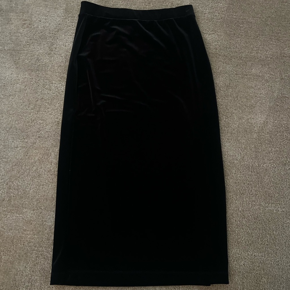 Chico's Black Velvet Pencil Skirt